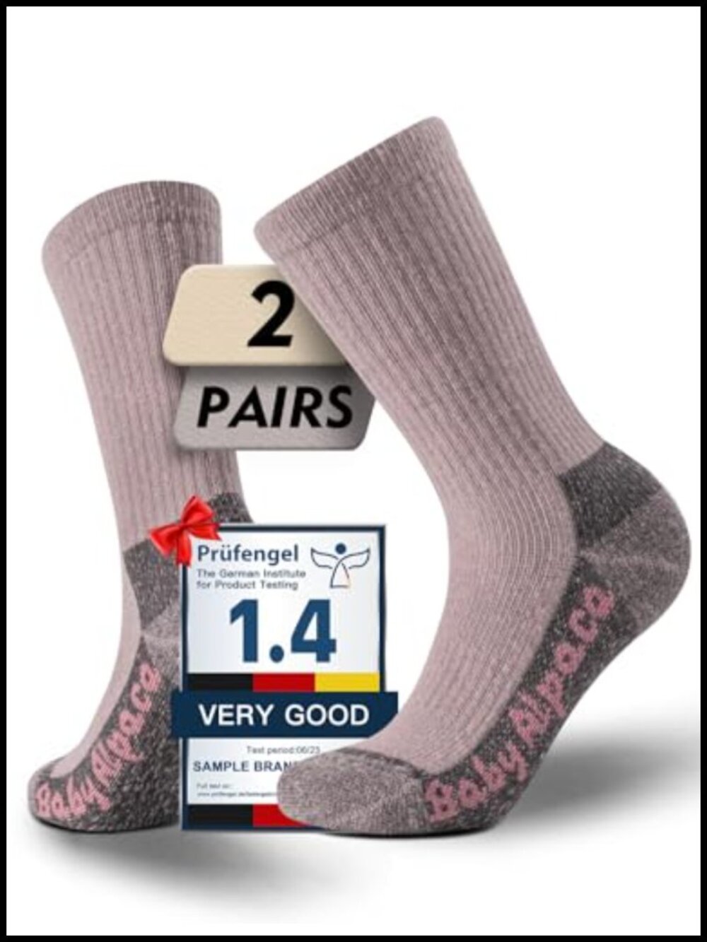 Baby Alpaca Merino Wool Hiking Crew Socks Thermal Cushioned Men Women